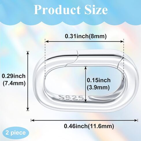 2Pcs 18K Gold Filled Oval Clasps Tiny Necklace Shortener Enhancer Closures Bracelet Carabiner Clips Christmas Wedding Connector Rings for Jewelry Making Women in Saudi Arabia