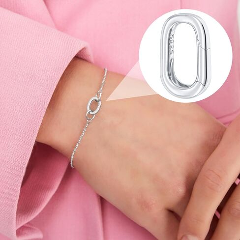 2Pcs 18K Gold Filled Oval Clasps Tiny Necklace Shortener Enhancer Closures Bracelet Carabiner Clips Christmas Wedding Connector Rings for Jewelry Making Women in Saudi Arabia