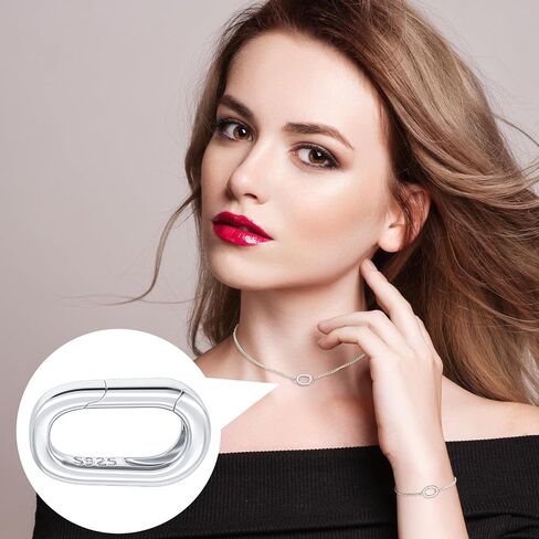 2Pcs 18K Gold Filled Oval Clasps Tiny Necklace Shortener Enhancer Closures Bracelet Carabiner Clips Christmas Wedding Connector Rings for Jewelry Making Women in Saudi Arabia