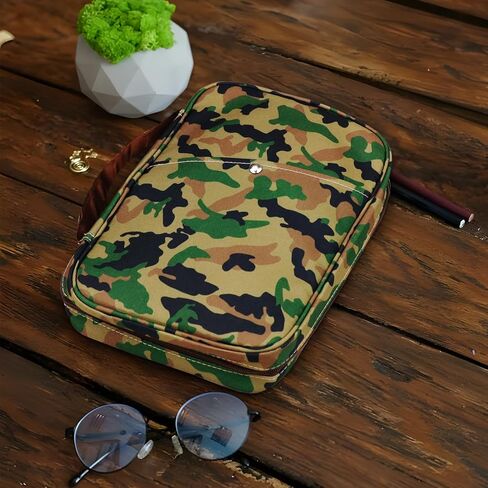 Large Bible Covers 13" L x 10½"W Bible Case for Men/Boys, Bible Bag for Women, Multiple Compartments Bible Carrying Case, Bible Book Cover with Handle, Bible Protector for Travel (Gray) in Saudi Arabia