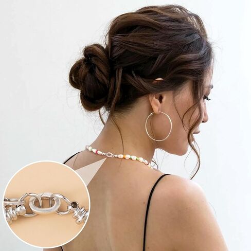2Pcs 18K Gold Filled Oval Clasps Tiny Necklace Shortener Enhancer Closures Bracelet Carabiner Clips Christmas Wedding Connector Rings for Jewelry Making Women in Saudi Arabia