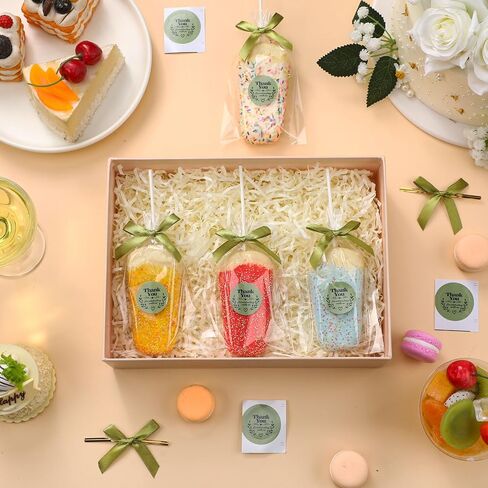 Wavwavw 100 Sets Clear Rice Krispie Treat Bags with White Ribbon Bow and Thank You Stickers Clear Flat Cellophane Treat Bags Clear Candy Bags Treat Bags for Rice Krispie Treats Gift Giving Bags in Kuwait