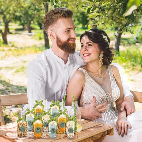 Wavwavw 100 Sets Clear Rice Krispie Treat Bags with White Ribbon Bow and Thank You Stickers Clear Flat Cellophane Treat Bags Clear Candy Bags Treat Bags for Rice Krispie Treats Gift Giving Bags in Kuwait