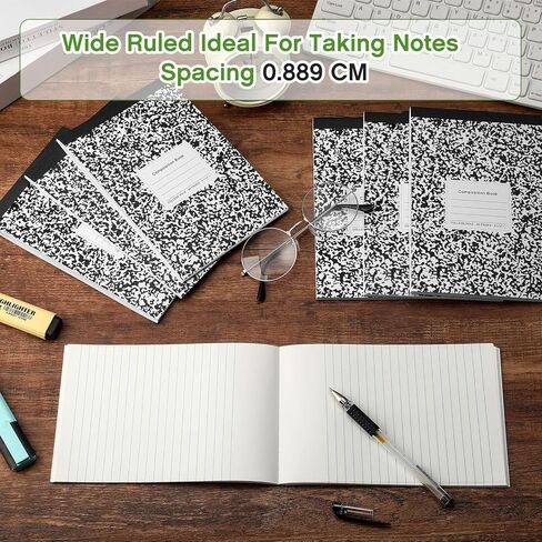 Fainne 20 Pack Composition Notebooks نصف حجم 4-7/8 × 7-1/2 بوصة الكلية محكم التركيبات المكوّنة المصغرة كتب تركيبة غلاف الرخام الملونة للمجلة لوازم الدرجة المدرسية 80 ورقة in Kuwait