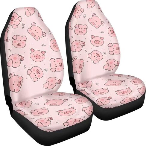 Dellukee Auto Front Car Seat Covers Seats 2 PCS Skull Print Universal Bucket Interior Accessories Decoration fits Most Cars, SUVs, Trucks, and Vans in Kuwait