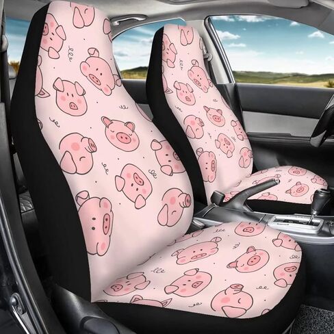 Dellukee Auto Front Car Seat Covers Seats 2 PCS Skull Print Universal Bucket Interior Accessories Decoration fits Most Cars, SUVs, Trucks, and Vans in Kuwait