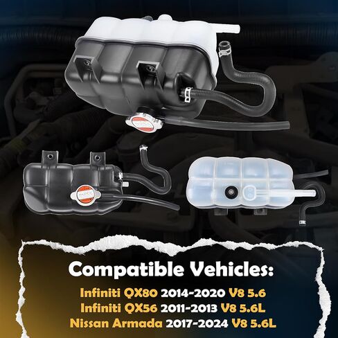 217101LA1A Radiator Overflow Bottle Coolant Reservoir for Infiniti QX56 2011-2013, Infiniti QX80 2014-2020, Nissan Armada 2017-2024, Replacement # 21710-1LA1A in Kuwait