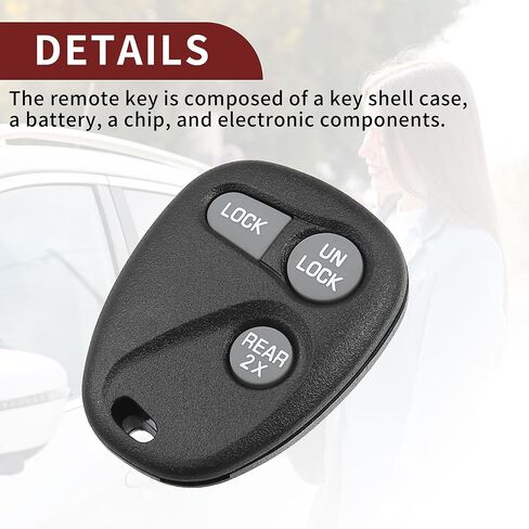 Keyless Entry Remote for Chevy Express 1500 2500 3500 1998-2002 315Mhz ABO1502T 3 Button Reusable | Control Replacement Car Key Fob 1 Pcs for GMC Savana 1500 2500 3500 1998-2002 in Saudi Arabia