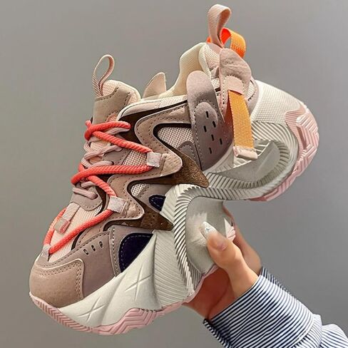 Retro Thick Sole Sneakers Women Dad Shoes Y2K Aesthetic 2.6 Height Increase Walking Cute Shoes in Kuwait