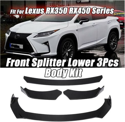 متوافق مع Lexus RX 350 450 1999-2020 Car Front Lip Body Kit Spoiler Splitters Cover Cover Cover Lips Lips (Bloosy Black) in Saudi Arabia