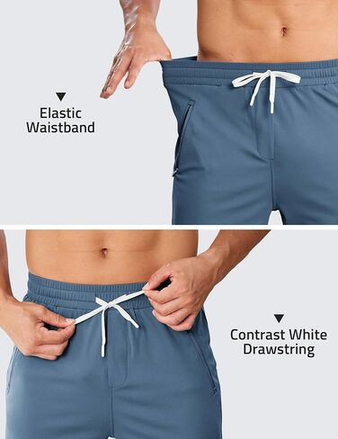 PINSPARK Men's Joggers with Zipper Pockets Stretch Lightweight Athletic Track Pants Gym Quick Dry Workout Pants for Men in Saudi Arabia