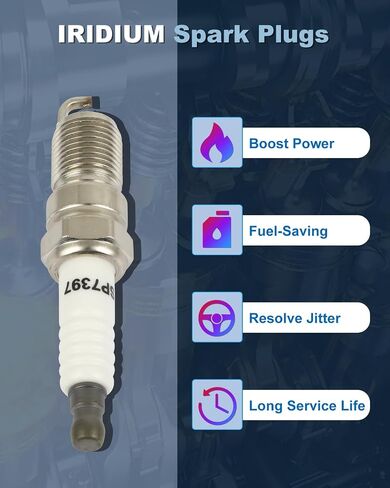 ECCPP Platinum Iridium Sparks Plugs 7397 لـ Cadillac CTS Escalade ، لشيفروليه سيلفرادو تاهو سوبربان ، ل GMC Sierra Yukon ، Ford F-150 E-150 ، Hummer H2 ، V8 4.6L-6.0L 1993-2014 Pack of 8 in Saudi Arabia