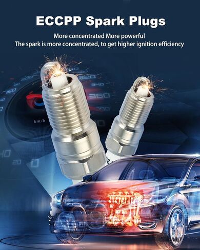 ECCPP Platinum Iridium Sparks Plugs 7397 لـ Cadillac CTS Escalade ، لشيفروليه سيلفرادو تاهو سوبربان ، ل GMC Sierra Yukon ، Ford F-150 E-150 ، Hummer H2 ، V8 4.6L-6.0L 1993-2014 Pack of 8 in Saudi Arabia