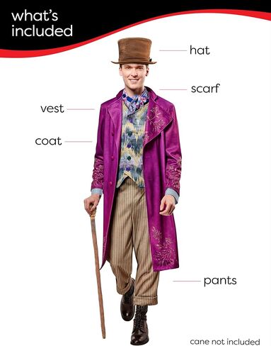 فيلم Rubies Men's Movie Deluxe Willy Wonka مع قبعة in Saudi Arabia