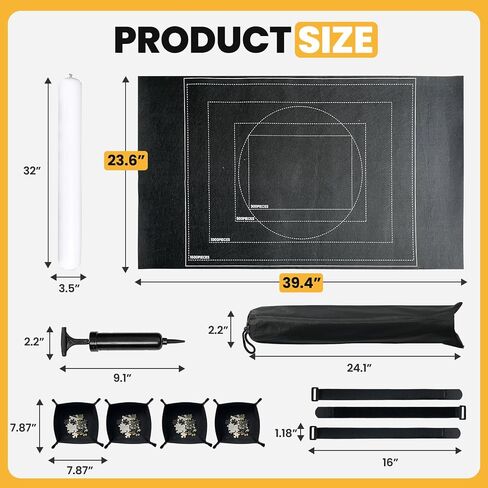 Jigsaw Puzzle Mat Roll Up, Saver Pad 46" x 26 ", with 3 Sorting Trays & Travel Storage Bag,Portable Keeper Up to 1500 Pieces with Non-Slip Rubber Bottom in Saudi Arabia