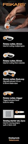 Fiskars Loop Rotary Cutter, Explore Collection Mountain Haze, Precision-Ground Steel Blade for Fabric, Felt and Vinyl, 45mm in Saudi Arabia