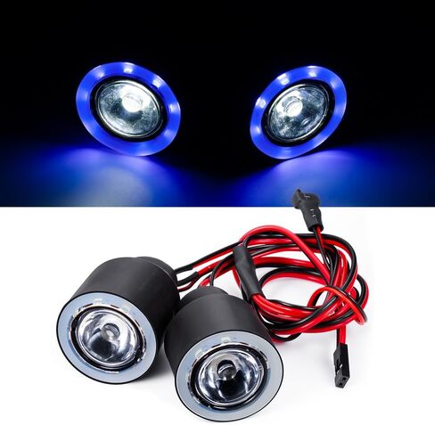 RC Angel & Demon Eyes 2 LEDs Headlights Halo Lights for AXIAL SCX6 AXI05000 JLU 1/6 RC Crawler Car Upgrade Part in Kuwait