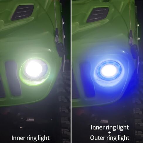 RC Angel & Demon Eyes 2 LEDs Headlights Halo Lights for AXIAL SCX6 AXI05000 JLU 1/6 RC Crawler Car Upgrade Part in Kuwait