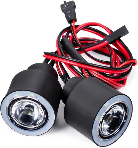 RC Angel & Demon Eyes 2 LEDs Headlights Halo Lights for AXIAL SCX6 AXI05000 JLU 1/6 RC Crawler Car Upgrade Part in Kuwait