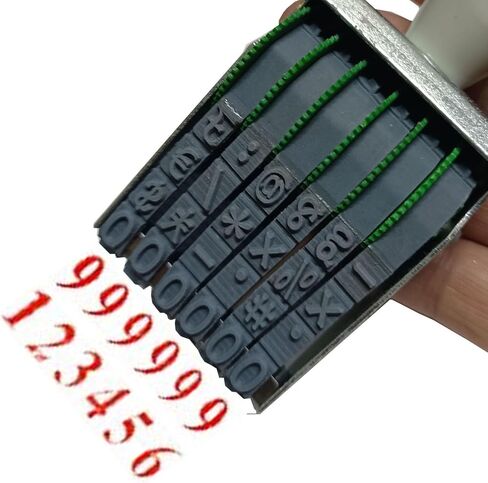 WANLIAN 8-Digit Adjustable Number Stamp-Changeable 0-9 Numbers & Symbols-Date Stamp with 54x7mm Print Size-Rubber Stamp for Office, Packaging, and Coding-Multicolor (Ink Pad Sold Separately) in Saudi Arabia