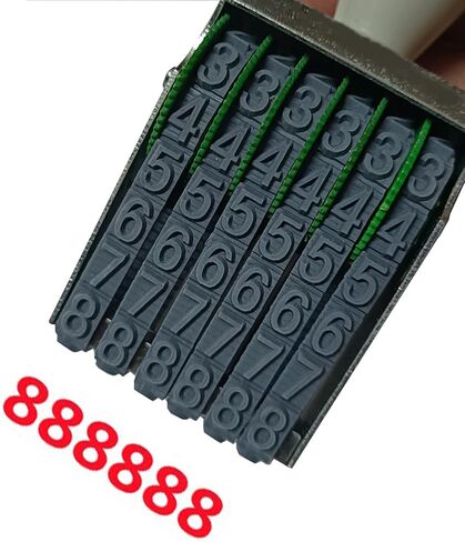WANLIAN 8-Digit Adjustable Number Stamp-Changeable 0-9 Numbers & Symbols-Date Stamp with 54x7mm Print Size-Rubber Stamp for Office, Packaging, and Coding-Multicolor (Ink Pad Sold Separately) in Saudi Arabia