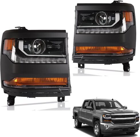 تجميع المصابيح الأمامية متوافقة مع 2016 2017 2018 Chevy Silverado 1500 ، 2019 Chevy Silverado 1500 LD Projector Light in Saudi Arabia