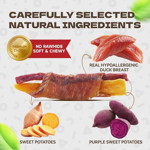 Dog Treats Chicken Wrapped Double Sweet Potato, Real Chicken Jerky Dog Treats High Protein Dog Training Treats Dog Snacks Dog Chews for Small Medium Large Dog 10.54oz in Kuwait