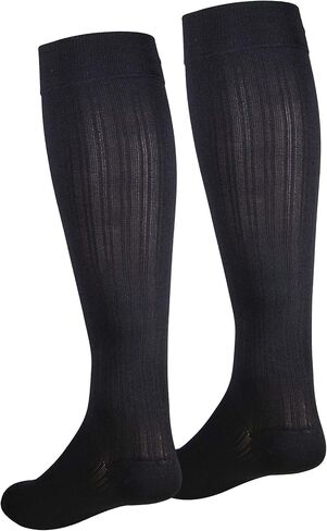 NuVein Women's Compression Socks, 15-20 mmHg Support, Diamond Knit Pattern, Over Calf Knee High, White, Small in Kuwait