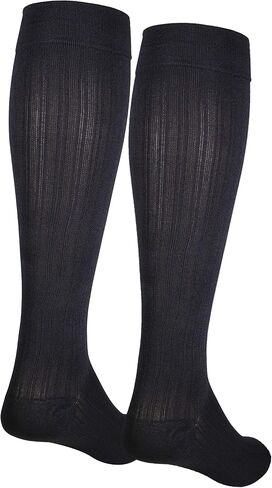 NuVein Women's Compression Socks, 15-20 mmHg Support, Diamond Knit Pattern, Over Calf Knee High, White, Small in Kuwait