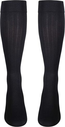 NuVein Women's Compression Socks, 15-20 mmHg Support, Diamond Knit Pattern, Over Calf Knee High, White, Small in Kuwait