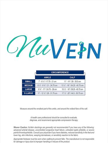NuVein Women's Compression Socks, 15-20 mmHg Support, Diamond Knit Pattern, Over Calf Knee High, White, Small in Kuwait