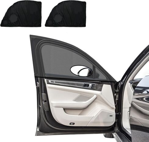 2PCS Car Window Shades, Car Window Covers for Sun, Breathable Mesh Car Rear Side Window Sunshade, Car Accessories Stretchy Mesh Car Window Screen Universal Fit Most Vehicles (Rear) in Saudi Arabia