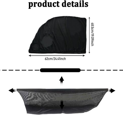 2PCS Car Window Shades, Car Window Covers for Sun, Breathable Mesh Car Rear Side Window Sunshade, Car Accessories Stretchy Mesh Car Window Screen Universal Fit Most Vehicles (Rear) in Saudi Arabia