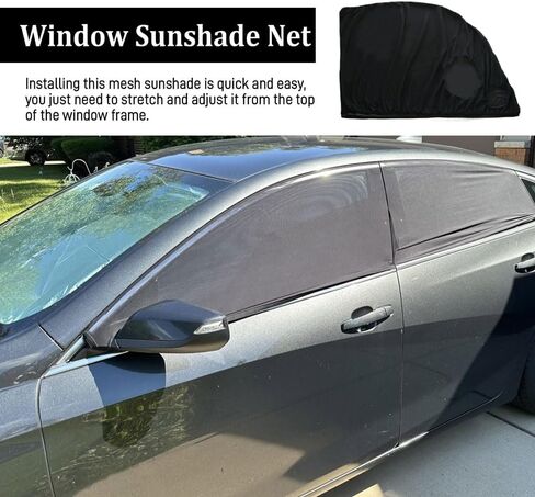 2PCS Car Window Shades, Car Window Covers for Sun, Breathable Mesh Car Rear Side Window Sunshade, Car Accessories Stretchy Mesh Car Window Screen Universal Fit Most Vehicles (Rear) in Saudi Arabia