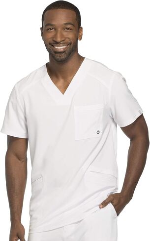 Cherokee Infinity Men Scrubs Set CK900A V-Neck Top & CK200A Fly Front Pant, White- L Top/L Pant in Saudi Arabia