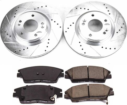 Power Stop K7355 Front Z23 Carbon Fiber Brake Pads with Drilled & Slotted Brake Rotors Kit in Saudi Arabia