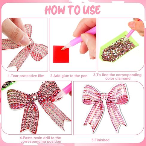 Siifert 15 Pcs Preppy Keychain Diamond Painting Art Keychain Kit Pink Hippie Art Ornaments DIY Smile Face Lightning Leopard Glasses for Preppy Crafts Adults Women Beginner Backpack Purse Gift in Saudi Arabia