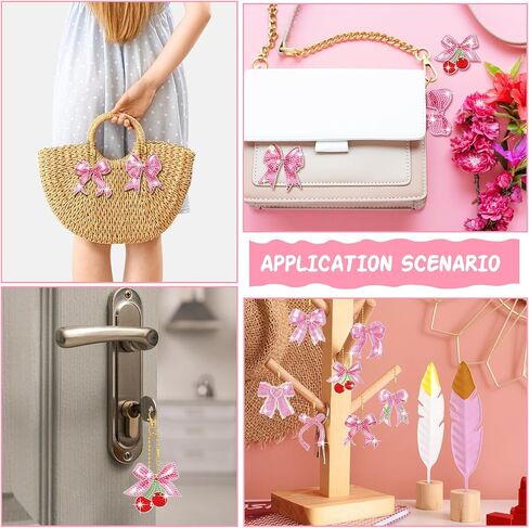 Siifert 15 Pcs Preppy Keychain Diamond Painting Art Keychain Kit Pink Hippie Art Ornaments DIY Smile Face Lightning Leopard Glasses for Preppy Crafts Adults Women Beginner Backpack Purse Gift in Saudi Arabia