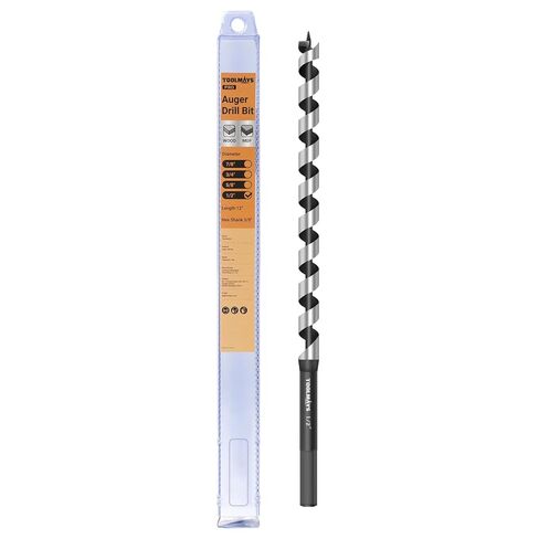 1/2 Inch x 12 Inch Auger Drill Bit, Long Auger Drill Bit for Wood, Hex Shank 3/8 Inch One Piece Wood Drill Bit, Smooth Drilling for Drywall, Plastic, Composite Materials in Kuwait
