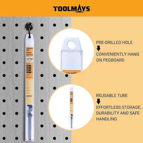 1/2 Inch x 12 Inch Auger Drill Bit, Long Auger Drill Bit for Wood, Hex Shank 3/8 Inch One Piece Wood Drill Bit, Smooth Drilling for Drywall, Plastic, Composite Materials in Kuwait