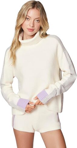 florence by mills Women's Bright Like Color Tipped Turtle Neck Sweater in Saudi Arabia