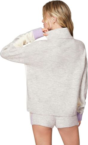 florence by mills Women's Bright Like Color Tipped Turtle Neck Sweater in Saudi Arabia