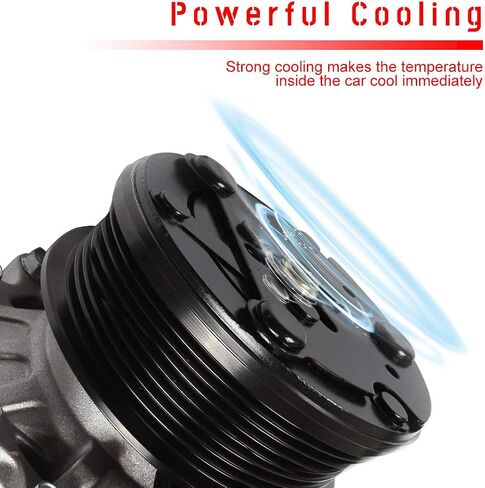 ضاغط تكييف الهواء Cciyu لـ Mercury Mountaineer لـ L-NCOLN Aviator for Ford E150 E-250 E-350 4.6L 5.4L 2001-2007 يحل محل ضاغط AC للسيارة 6 أخاديد in Saudi Arabia