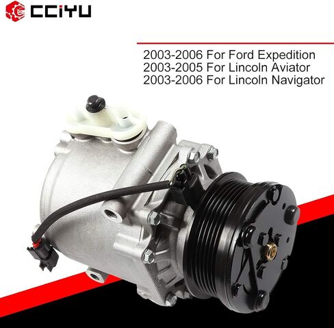 ضاغط تكييف الهواء Cciyu لـ Mercury Mountaineer لـ L-NCOLN Aviator for Ford E150 E-250 E-350 4.6L 5.4L 2001-2007 يحل محل ضاغط AC للسيارة 6 أخاديد in Saudi Arabia