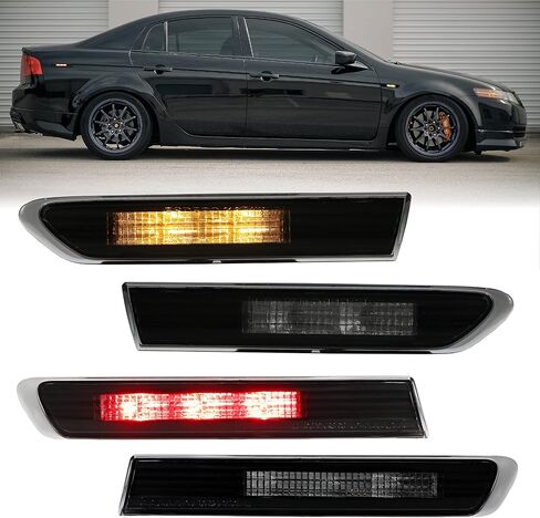 USR DEPO 3G TL Tail Lights - JDM Style Black Housing Rear Tail Lamps Cover (Left + Right) Compatible with 2004-2008 Acura TL All Models including Base and Type-S (Black Housing Smoke Lens) in Saudi Arabia