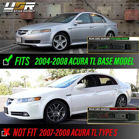 USR DEPO 3G TL Tail Lights - JDM Style Black Housing Rear Tail Lamps Cover (Left + Right) Compatible with 2004-2008 Acura TL All Models including Base and Type-S (Black Housing Smoke Lens) in Saudi Arabia