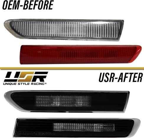USR DEPO 3G TL Tail Lights - JDM Style Black Housing Rear Tail Lamps Cover (Left + Right) Compatible with 2004-2008 Acura TL All Models including Base and Type-S (Black Housing Smoke Lens) in Saudi Arabia