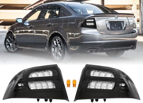 USR DEPO 3G TL Tail Lights-JDM على غرار مصابيح الذيل الخلفية السوداء السوداء (يسار + يمين) متوافق مع 2004-2008 Acura TL جميع الطرز بما في ذلك عدسة دخان الإسكان الأسود) (عدسة دخان الإسكان الأسود) in Kuwait
