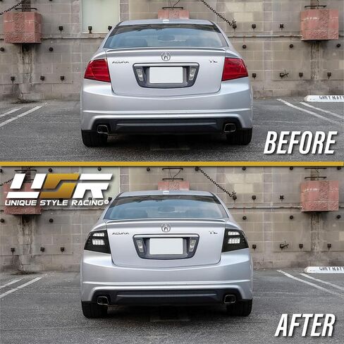 USR DEPO 3G TL Tail Lights-JDM على غرار مصابيح الذيل الخلفية السوداء السوداء (يسار + يمين) متوافق مع 2004-2008 Acura TL جميع الطرز بما في ذلك عدسة دخان الإسكان الأسود) (عدسة دخان الإسكان الأسود) in Kuwait