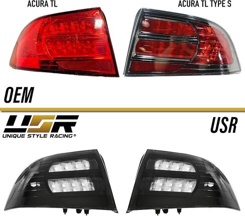 USR DEPO 3G TL Tail Lights-JDM على غرار مصابيح الذيل الخلفية السوداء السوداء (يسار + يمين) متوافق مع 2004-2008 Acura TL جميع الطرز بما في ذلك عدسة دخان الإسكان الأسود) (عدسة دخان الإسكان الأسود) in Kuwait